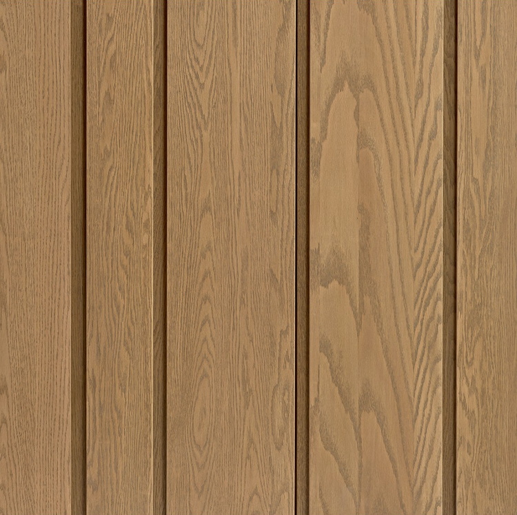 OAK wardrobe made of natural oak wood with 3 doors and embossed slats