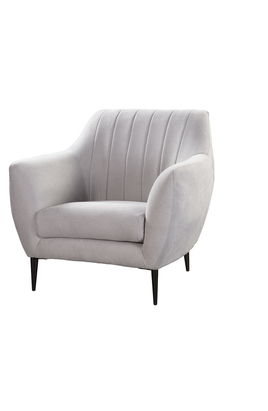 Butaca AZALEA con pata metálica negra, tapizada en algodón