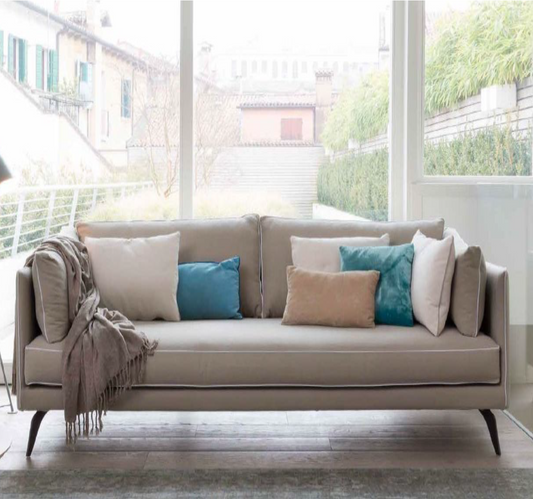 Ariel chaise longue sofa upholstered in chenille, 315cm