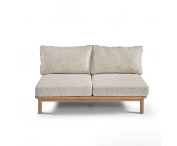 Sofá Erice, modular de teca y cuerda para exterior