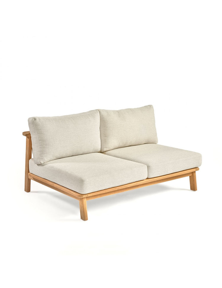 Sofá Erice, modular de teca y cuerda para exterior