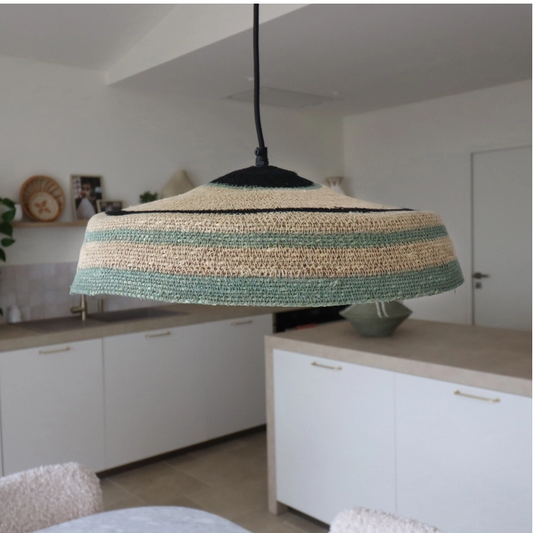 TRINIDAD natural/green handmade seaweed pendant lamp 45X13