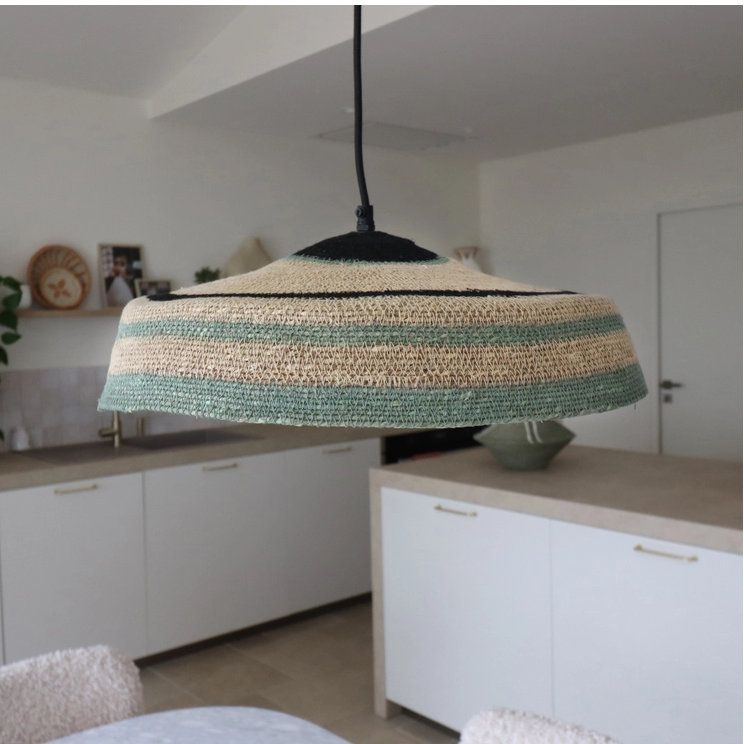 TRINIDAD natural/green handmade seaweed pendant lamp 45X13