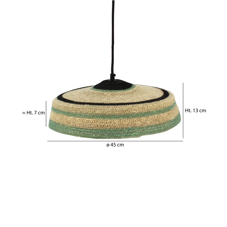 TRINIDAD natural/green handmade seaweed pendant lamp 45X13