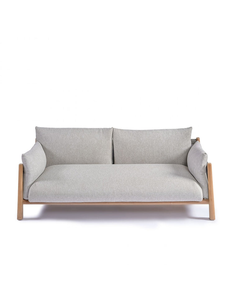 Sofá Leia,2 plazas de teca y tapizado exterior