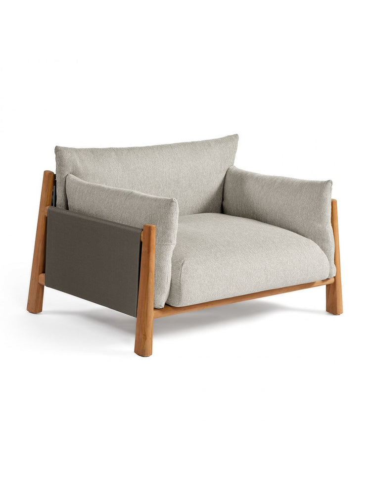 Sillón de teca y tapizado exterior LEIA