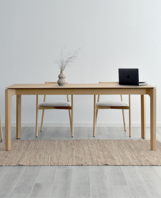 BRENDA extendable dining table with natural oak top