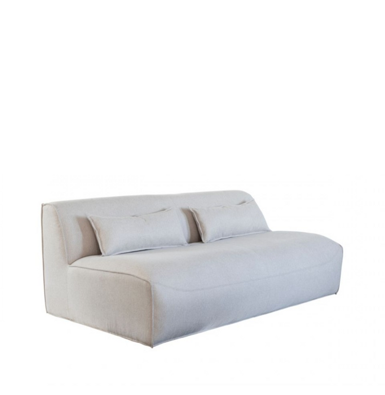 Vicio sofa, 2-seater module, upholstered in cream-colored creta fabric, 190 cm