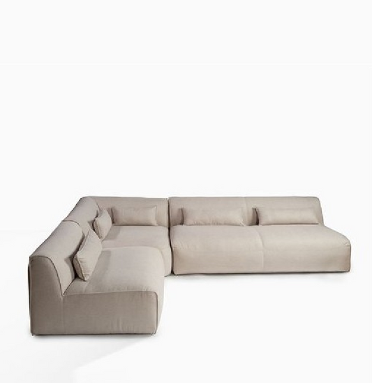 Vicio sofa, corner module upholstered in creta cream fabric, 110x110 cm