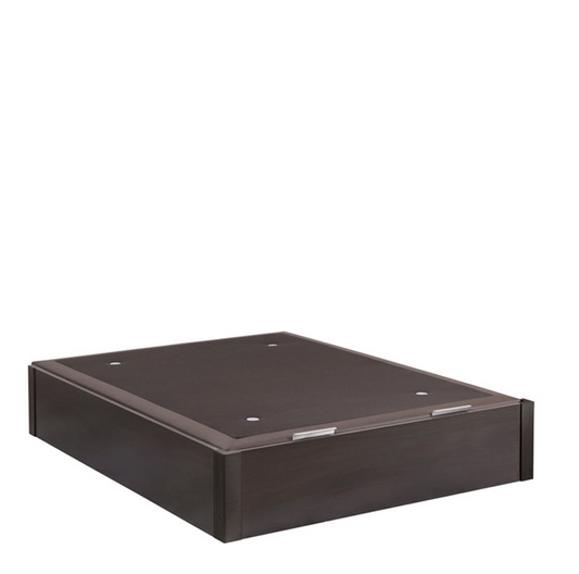 Canapé AXEL fondo 210 cm en varios anchos, base madera wengue y tapa polipiel marrón y tejido 3D