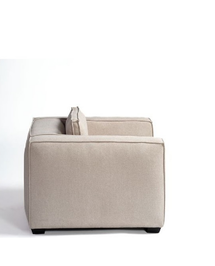 NORMA armchair upholstered in creta cream fabric