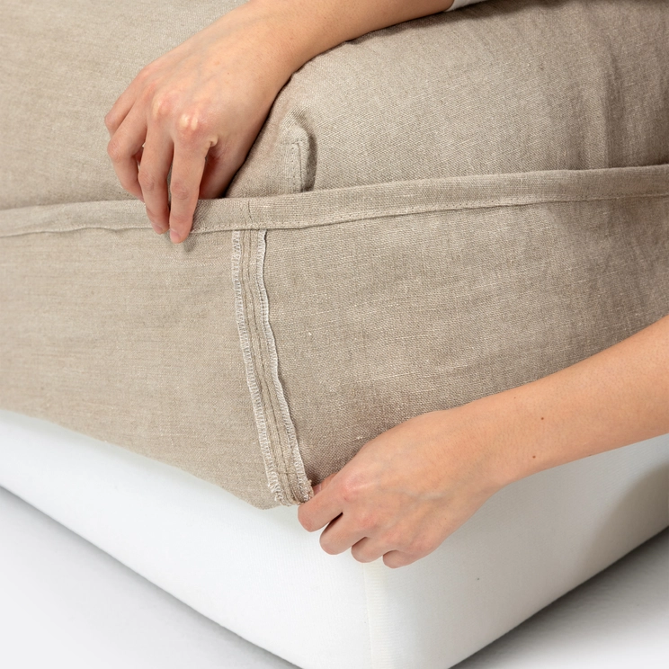 Mauricio 100 sofa, side module, removable, raw natural linen cover