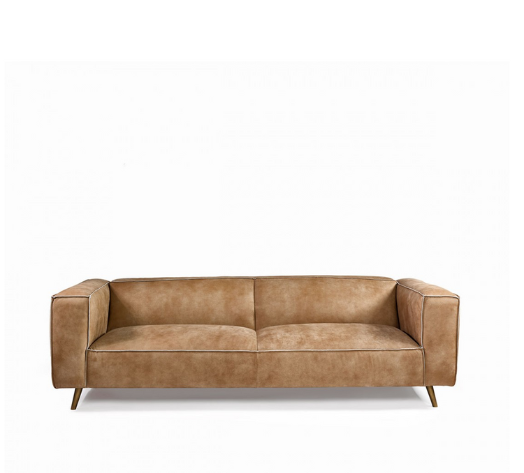 Marcus sofa, 3-seater, upholstered in tan beige leather, 245 cm