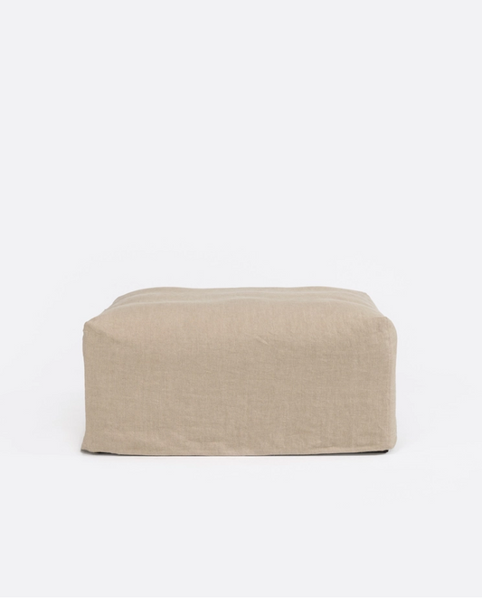 Mauricio 100 modular pouf sofa, removable, raw natural linen cover