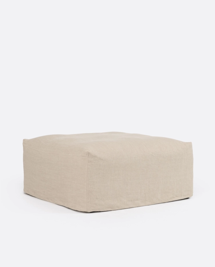 Mauricio 100 modular pouf sofa, removable, raw natural linen cover