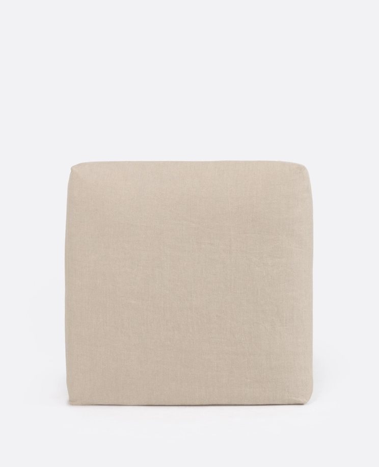 Mauricio 100 modular pouf sofa, removable, raw natural linen cover