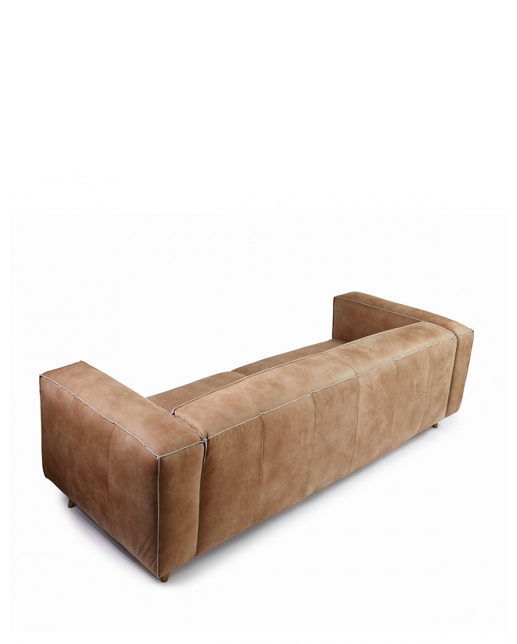 Marcus sofa, 3-seater, upholstered in tan beige leather, 245 cm