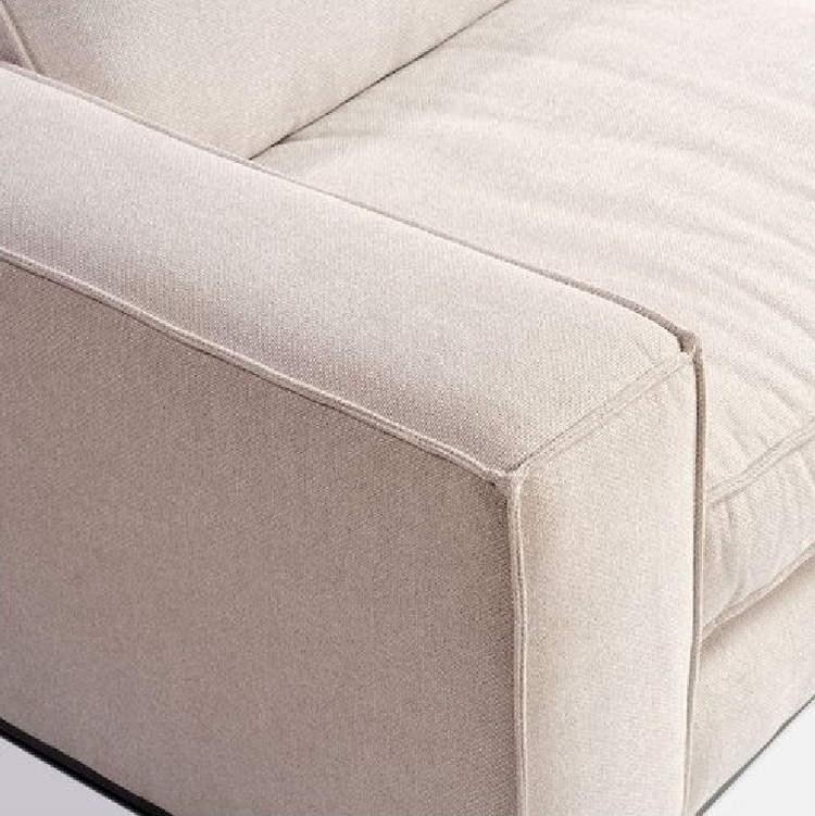 Norma sofa, 3 seats upholstered in creta cream fabric, 240cm