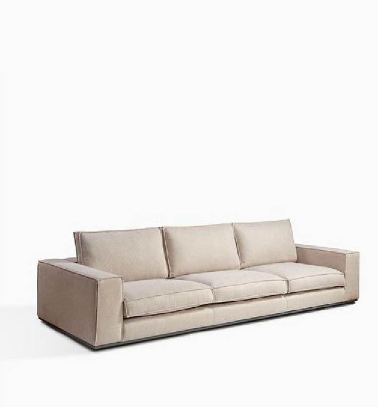 Norma sofa, 4 seats upholstered in creta fabric, 287cm