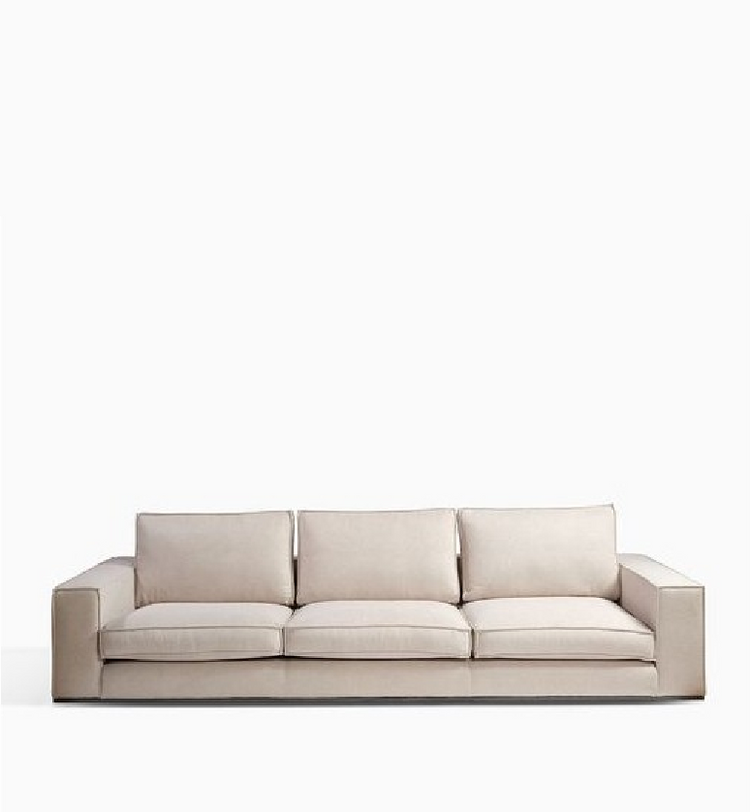 Norma sofa, 4 seats upholstered in creta fabric, 287cm