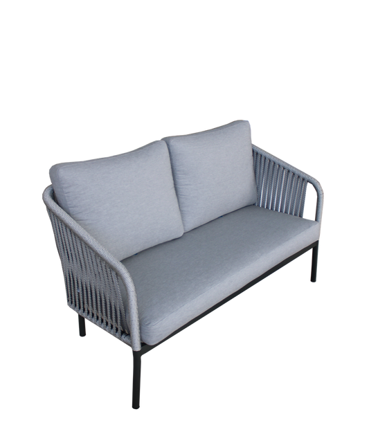 Sofá de cuerda 2 PL YINA-2 gris cojines DRALON gris