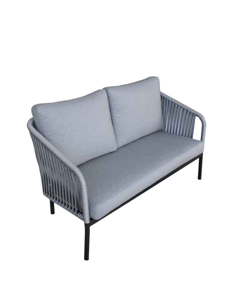 Sofá de cuerda 2 PL YINA-2 gris cojines DRALON gris