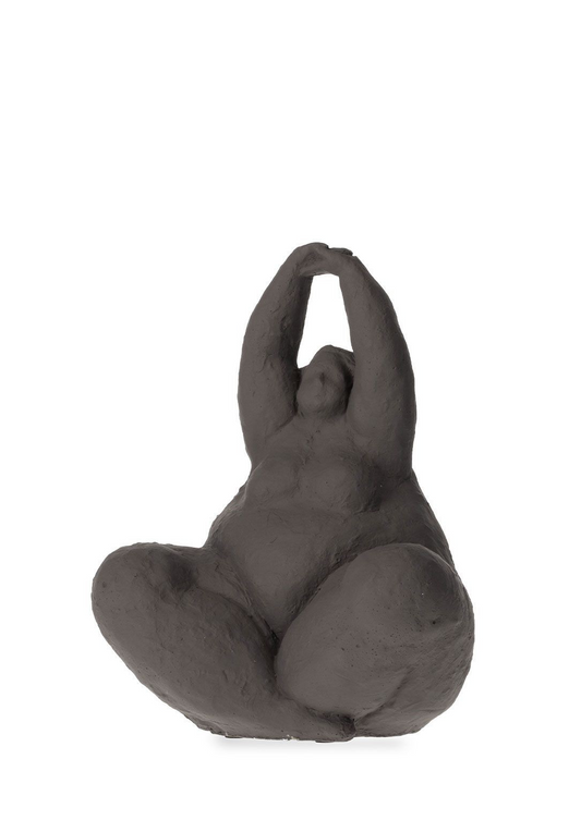 SUMETTE cement figure with crossed legs Anthracite
