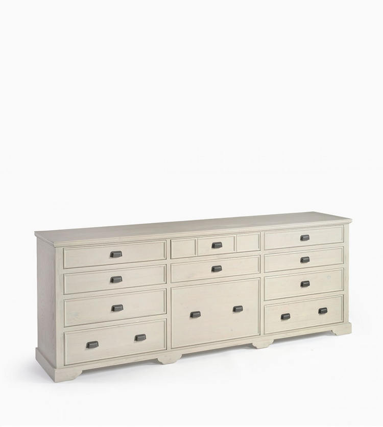 MATZA greyish white oak finish sideboard with 11 drawers Available