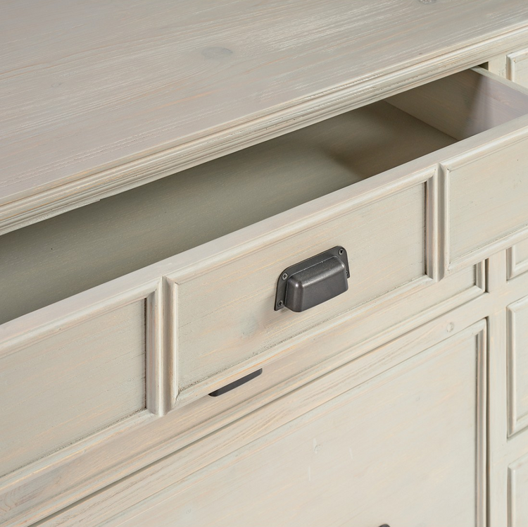 MATZA greyish white oak finish sideboard with 11 drawers Available
