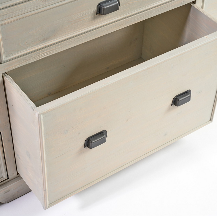 MATZA greyish white oak finish sideboard with 11 drawers Available