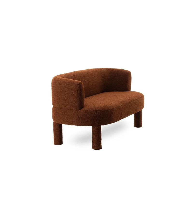 Sofá Edmond, 2 plazas, tapizado en tejido lanudo rojo teja, 140cm