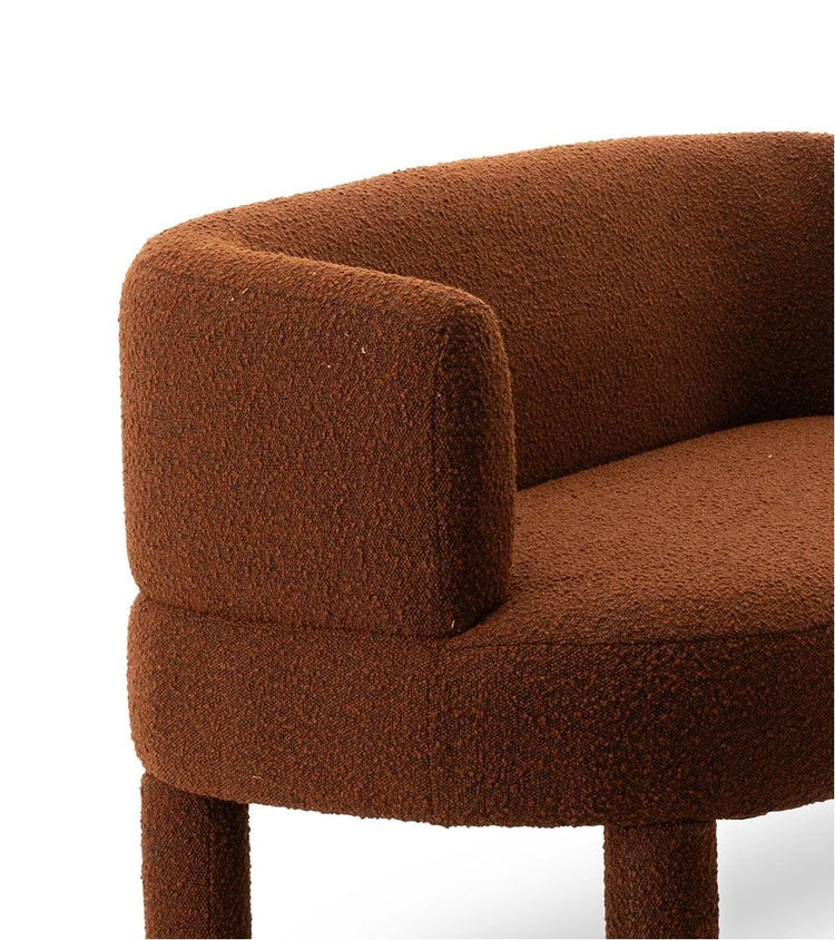 Sofá Edmond, 2 plazas, tapizado en tejido lanudo rojo teja, 140cm