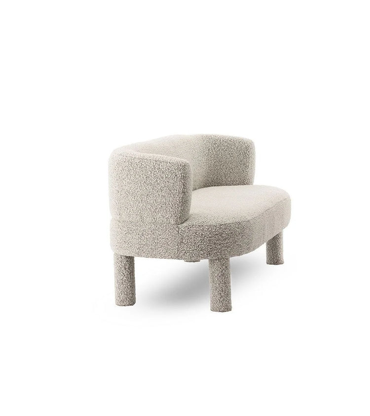 Sofá Edmond, tapizado en tejido lanudo beige, 140cm