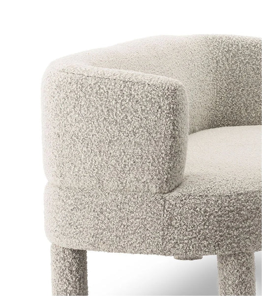 Sofá Edmond, tapizado en tejido lanudo beige, 140cm