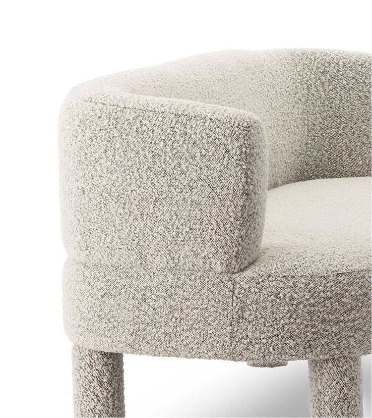 Sofá Edmond, tapizado en tejido lanudo beige, 140cm