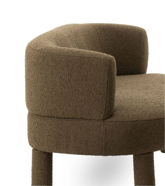 Sofá Edmond, 2 plazas, tapizado en tejido lanudo verde oliva, 140cm