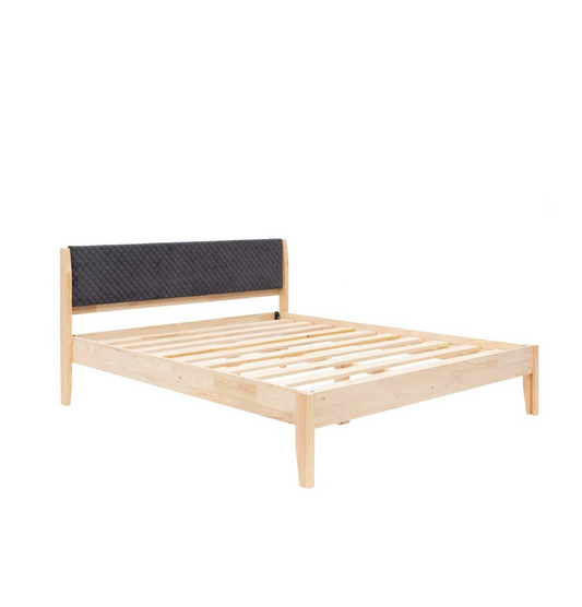 Cama individual LOIRA, de madera de pino color nature