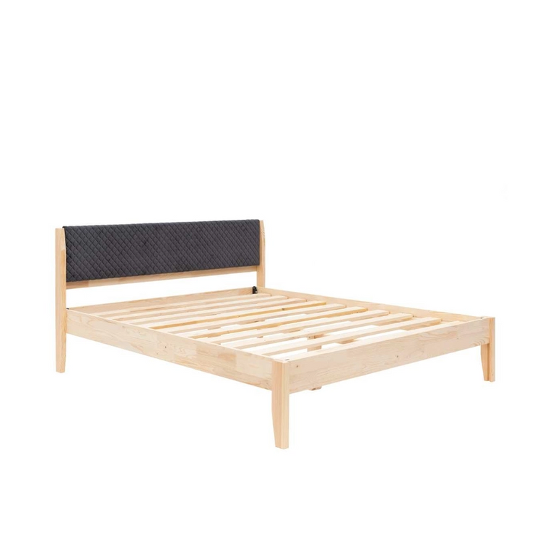 Cama individual LOIRA, de madera de pino color nature