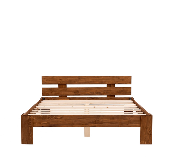 Cama individual BERLÍN, de madera de pino color marrón