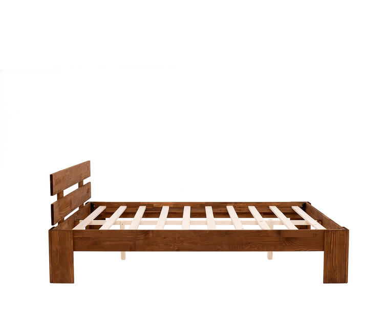 Cama individual BERLÍN, de madera de pino color marrón