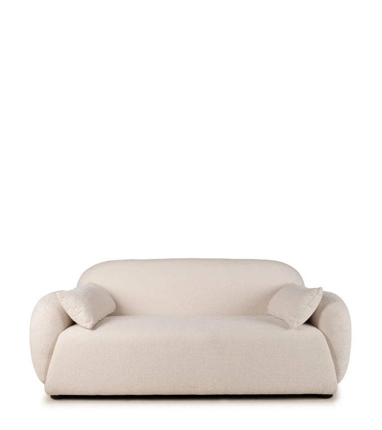 Gautier sofa, 2 seats, upholstered in beige mottled linen, 170cm