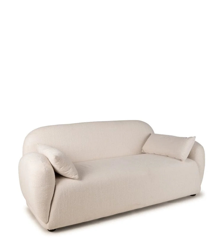 Gautier sofa, 2 seats, upholstered in beige mottled linen, 170cm