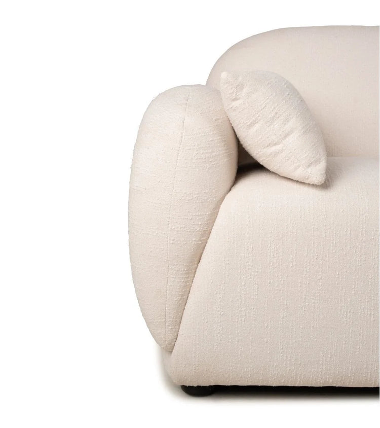 Gautier sofa, 2 seats, upholstered in beige mottled linen, 170cm