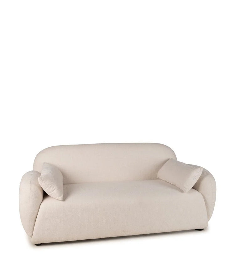 Gautier sofa, 2 seats, upholstered in beige mottled linen, 170cm