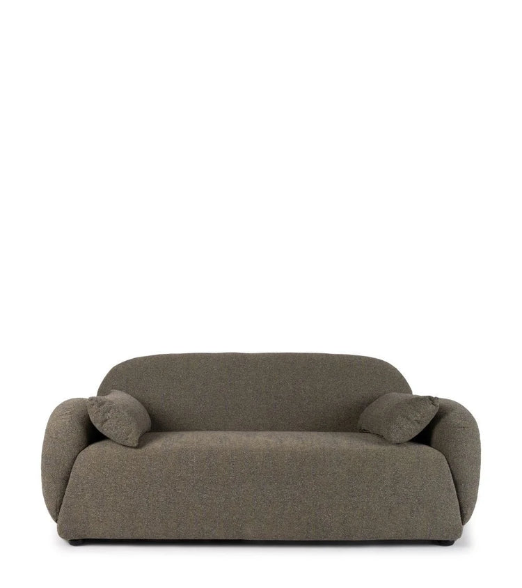 Gautier sofa, 2 seats, upholstered in olive green mottled linen, 170cm