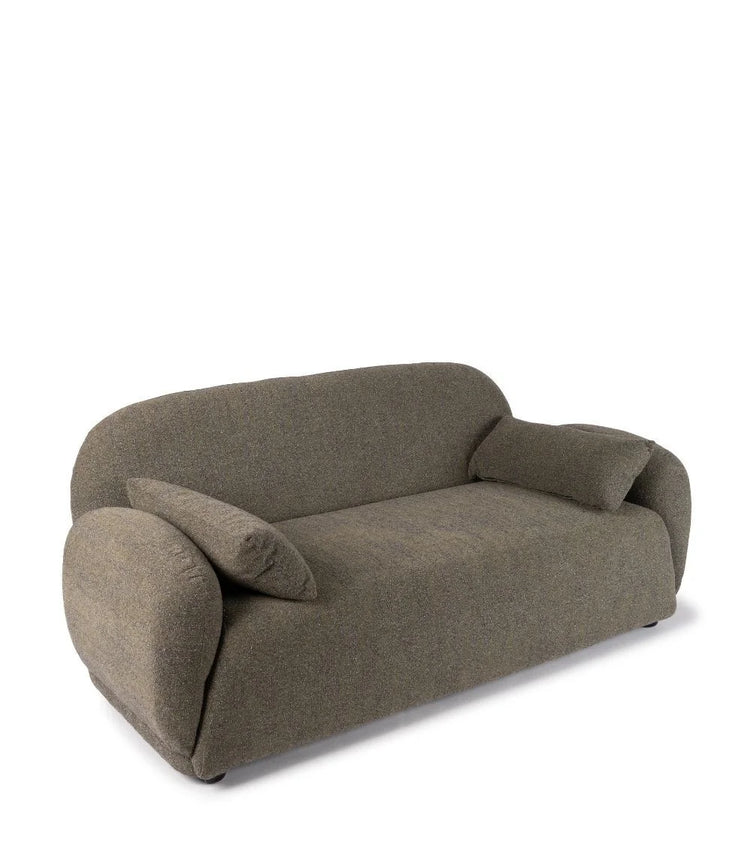 Gautier sofa, 2 seats, upholstered in olive green mottled linen, 170cm