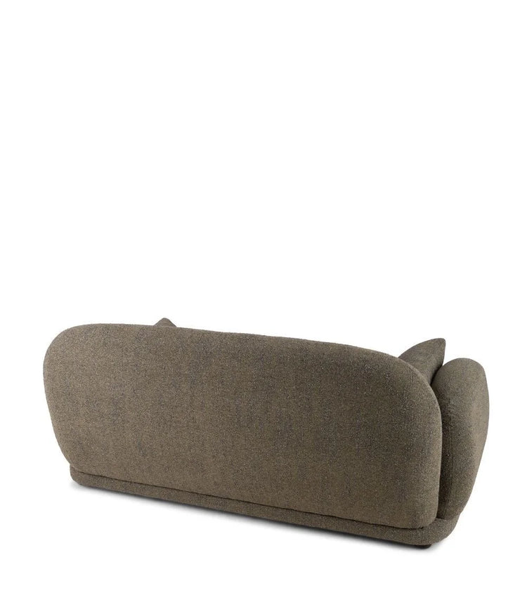 Gautier sofa, 2 seats, upholstered in olive green mottled linen, 170cm