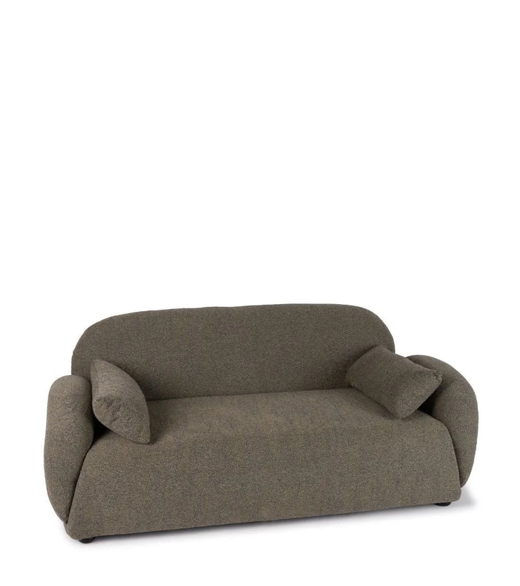 Gautier sofa, 2 seats, upholstered in olive green mottled linen, 170cm