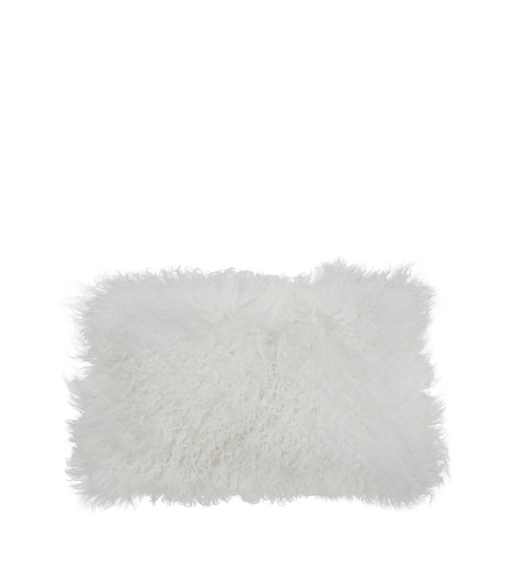 GENG Tibetan Sheepskin Pillow 30x50cm White