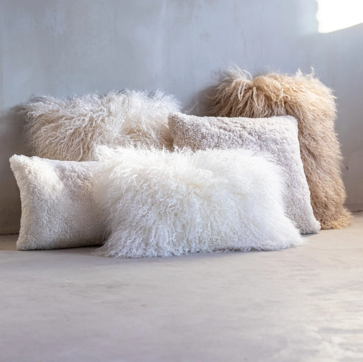 GENG Tibetan Sheepskin Pillow 30x50cm Raw